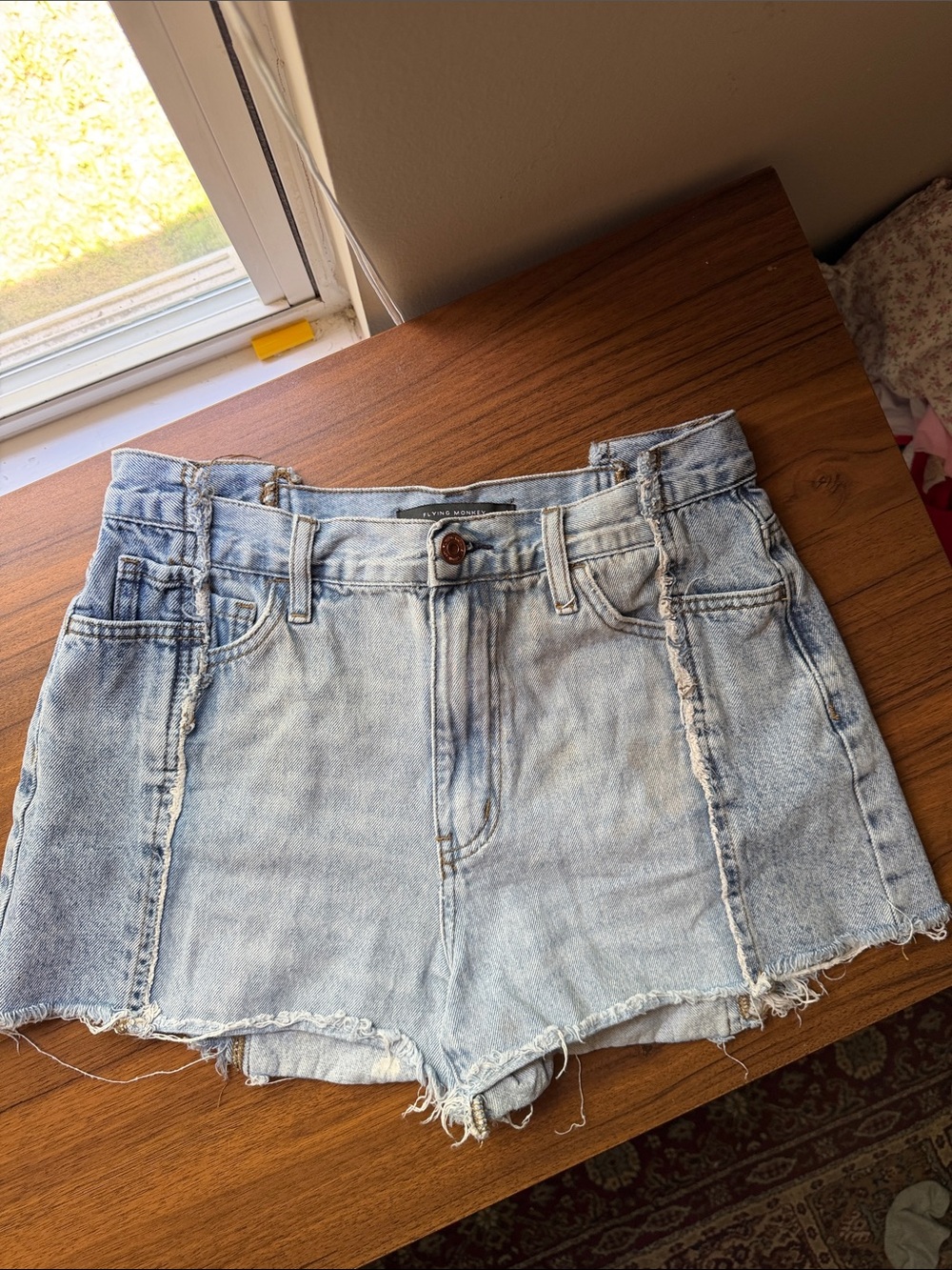 Flying Monkey Light Wash Denim Cutoff Shorts - Women
